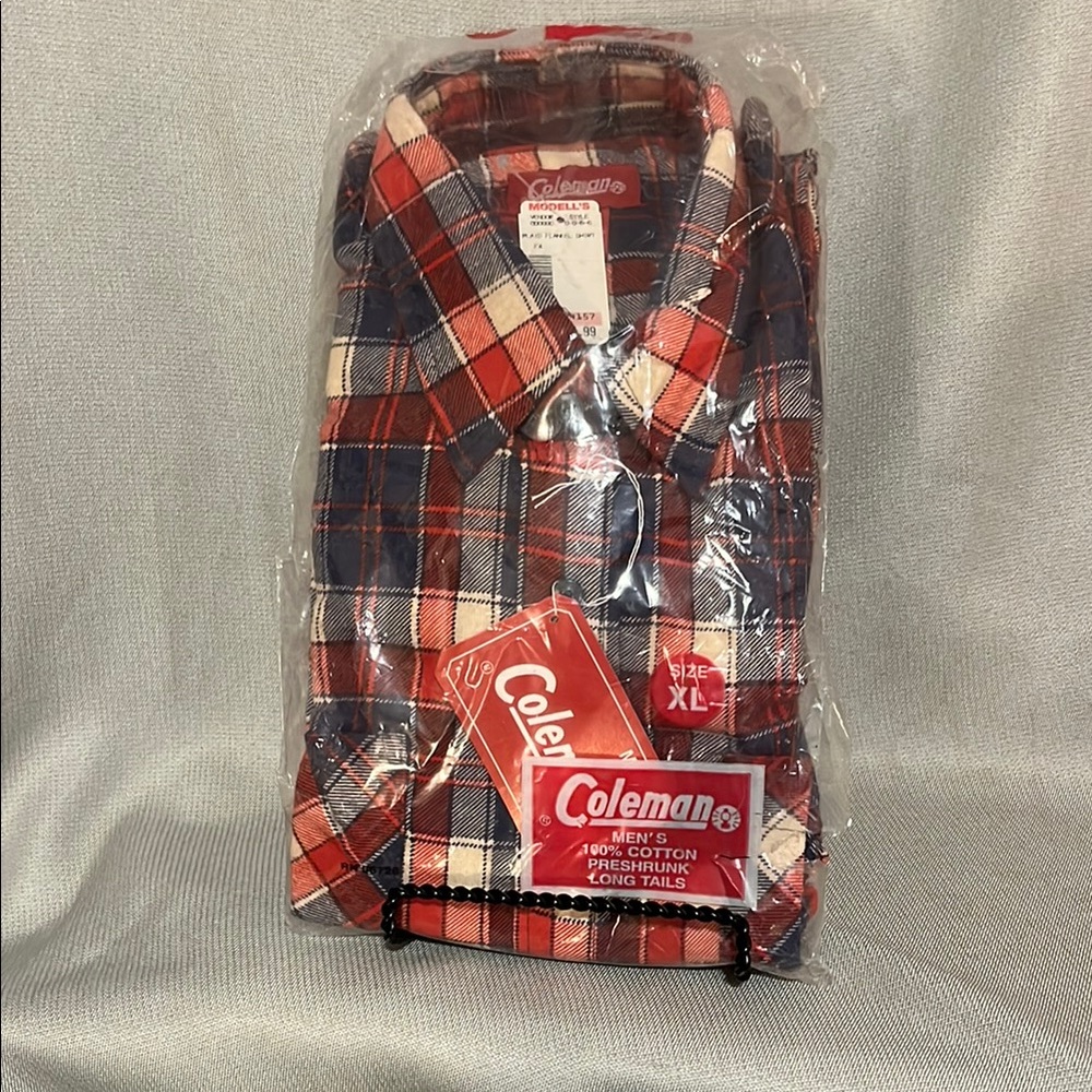 NWT Vintage Men’s Colman 100% Cotton Flannel Button Down SZ XL